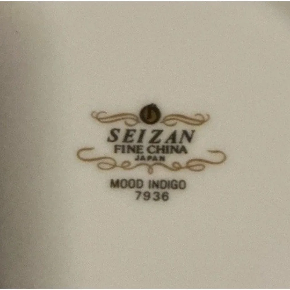 Seizan Fine China Mood Indigo 7936 Tea Cups And Saucers, Set Of 4, Retired